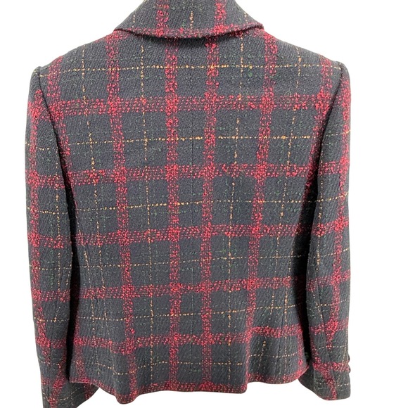 Herbert Grossman Plaid Blazer Gold Buttons Vintage Jacket sz 8 - Picture 4 of 9